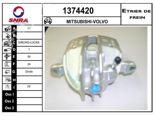 Pinça travão frente direita Pinça travão frente direita VOLVO S40 I (644) 1.8 (116 hp) 36579719 36579719