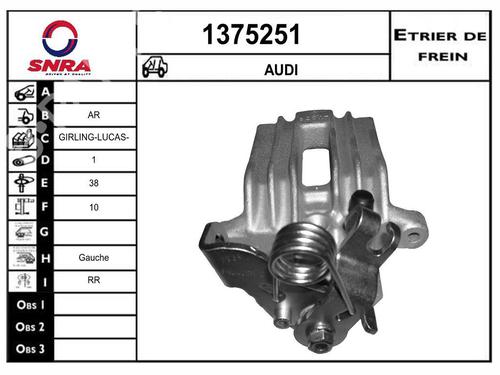 Used Left rear brake caliper Left rear brake caliper AUDI A4 B7 (8EC) [2004-2009] 35940171 35940171