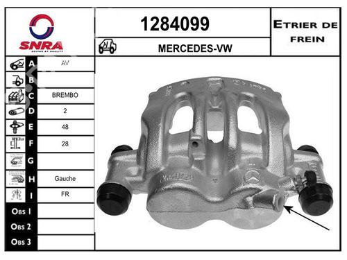 Used Left front brake caliper Left front brake caliper MERCEDES-BENZ SPRINTER 3-t Van (B906) [2006-2018] 35913165 35913165
