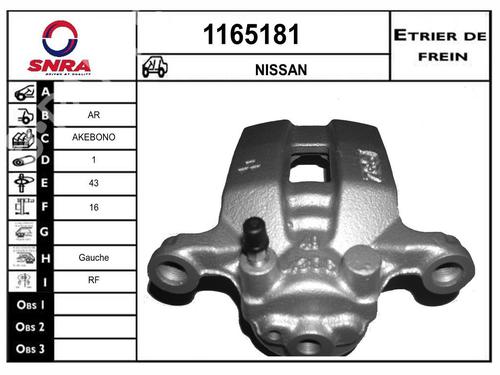 Used Left rear brake caliper Left rear brake caliper NISSAN MURANO I (Z50) 3.5 4x4 (234 hp) 33890480 33890480