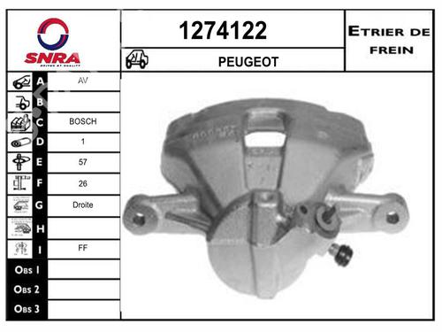 Used Right front brake caliper Right front brake caliper PEUGEOT 308 SW II (LC_, LJ_, LR_, LX_, L4_) 1.6 BlueHDi 120 (120 hp) 35916117 35916117