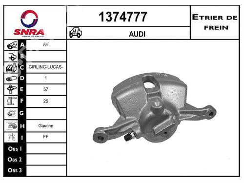 Used Left front brake caliper Left front brake caliper SKODA OCTAVIA III (5E3, NL3, NR3) [2012-2021] 33603751 33603751