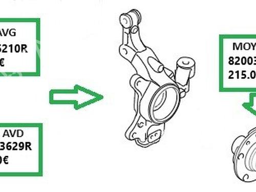 Used Right front steering knuckle Right front steering knuckle DACIA DOKKER MPV (KE_) 1.2 TCe (KEM0, KEAY) (115 hp) 33598802 33598802