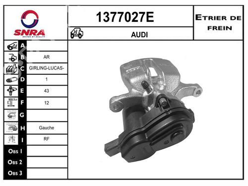 Used Left rear brake caliper Left rear brake caliper AUDI A5 Sportback (8TA) 2.0 TDI (143 hp) 35914645 35914645