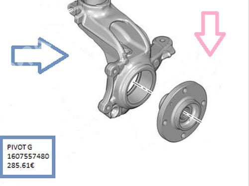 Used Right front steering knuckle Right front steering knuckle PEUGEOT 208 I (CA_, CC_) 1.0 VTi (68 hp) 35916293 35916293