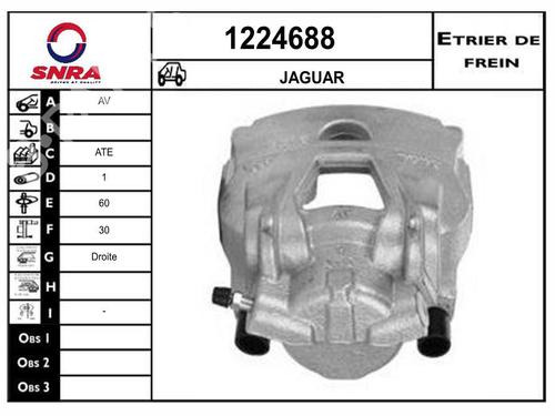 Used Right front brake caliper Right front brake caliper JAGUAR XF I (X250) 2.7 D (207 hp) 34569542 34569542