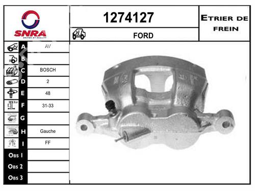 Used Left front brake caliper Left front brake caliper FORD TRANSIT Van (FA_ _) [2006-2014] 36684688 36684688