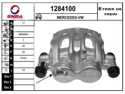 Used Right front brake caliper Right front brake caliper MERCEDES-BENZ SPRINTER 3-t Van (B906) [2006-2018] 33598644 33598644