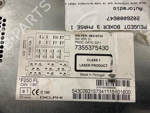 Used Radio Radio PEUGEOT BOXER Van 2.2 HDi 120 (120 hp) 36149296 36149296