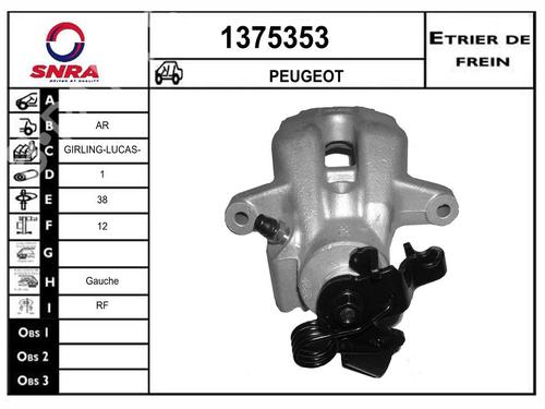 Venstre bremsecaliper bak Venstre bremsecaliper bak PEUGEOT 607 (9D, 9U) 2.7 HDi 24V (204 hp) 35915189 35915189
