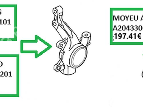 Achsschenkel links vorne für Achsschenkel links vorne MERCEDES-BENZ C-CLASS (W202) [1993-2000] 35912756 35912756
