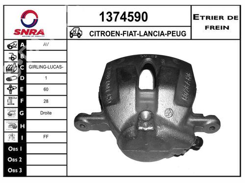 Used Right front brake caliper Right front brake caliper CITROËN C8 (EA_, EB_) 2.0 HDi 135 (136 hp) 36579623 36579623