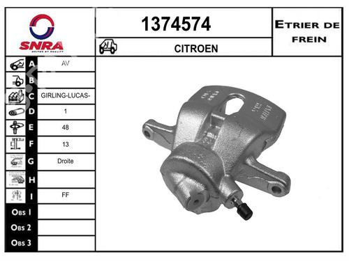 Used Right front brake caliper Right front brake caliper CITROËN C2 (JM_) [2003-2017] 36579126 36579126