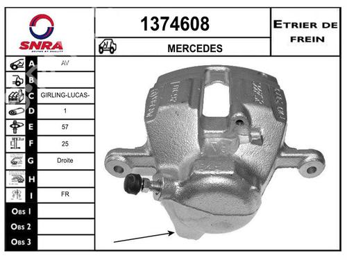 Used Right front brake caliper Right front brake caliper MERCEDES-BENZ CLK (C209) CLK 220 CDI (209.308) (136 hp) 36261152 36261152