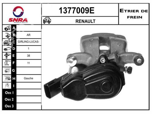 Used Left rear brake caliper Left rear brake caliper RENAULT SCÉNIC III (JZ0/1_) 1.5 dCi (110 hp) 34227352 34227352
