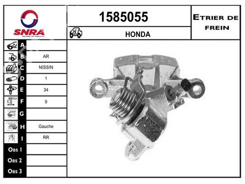Venstre bremsekaliber bag Venstre bremsekaliber bag HONDA CIVIC VIII Saloon (FD, FA) 1.3 IMA (FA3, FD3) (95 hp) 33599816 33599816