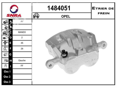 Used Left front brake caliper Left front brake caliper CHEVROLET CAPTIVA (C100, C140) 2.2 D (163 hp) 34705884 34705884