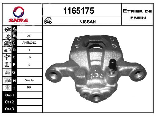 Used Left rear brake caliper Left rear brake caliper NISSAN QASHQAI I (J10, NJ10) 2.0 dCi (150 hp) 34569911 34569911