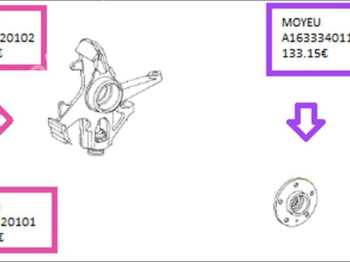 Used Left front steering knuckle Left front steering knuckle MERCEDES-BENZ M-CLASS (W163) ML 270 CDI (163.113) (163 hp) 35907601 35907601