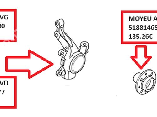 Used Left front steering knuckle Left front steering knuckle ALFA ROMEO MITO (955_) 1.3 MultiJet (955AXP1A, 955AYC1A) (95 hp) 33837320 33837320