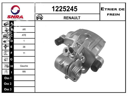 Used Left rear brake caliper Left rear brake caliper RENAULT ESPACE IV (JK0/1_) 2.0 dCi (JK02, JK03) (131 hp) 33653249 33653249
