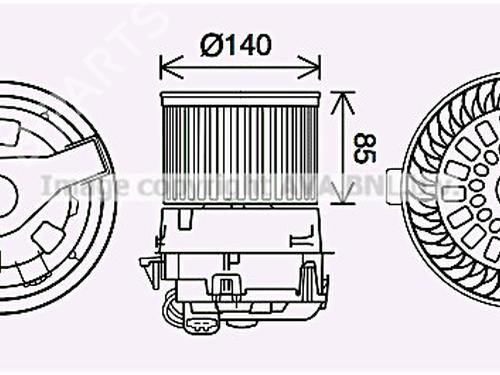 Used Heater blower motor Heater blower motor PEUGEOT 208 I (CA_, CC_) 1.2 PureTech 82 (82 hp) 33890366 33890366