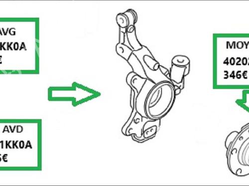 Used Left front steering knuckle Left front steering knuckle NISSAN PULSAR Hatchback (C13) 1.5 dCi (110 hp) 33586188 33586188