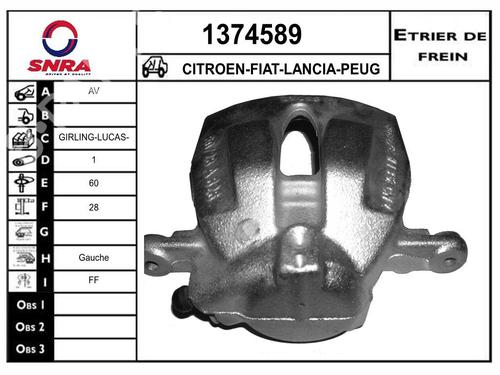 Used Left front brake caliper Left front brake caliper CITROËN C8 (EA_, EB_) 2.0 HDi 135 (136 hp) 36579624 36579624