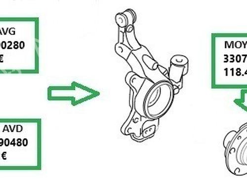 Used Left front steering knuckle Left front steering knuckle CITROËN C6 (TD_) 2.2 HDi (170 hp) 33602405 33602405