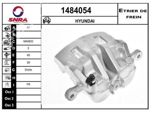 Used Right front brake caliper Right front brake caliper HYUNDAI SANTA FÉ II (CM) 2.2 CRDi (155 hp) 35914454 35914454