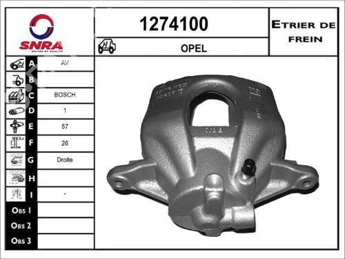 Used Right front brake caliper Right front brake caliper OPEL CORSA D (S07) 1.7 CDTI (L08, L68) (130 hp) 36575423 36575423