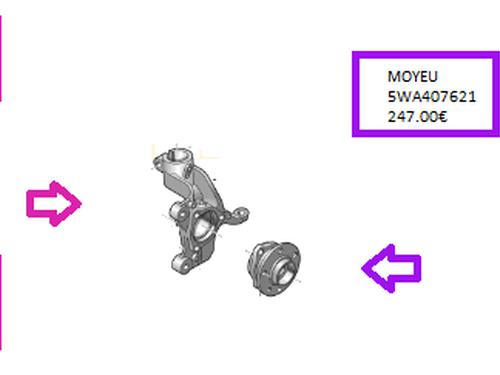Used Left front steering knuckle Left front steering knuckle VW GOLF VII (5G1, BQ1, BE1, BE2) [2012-2021] 33594325 33594325