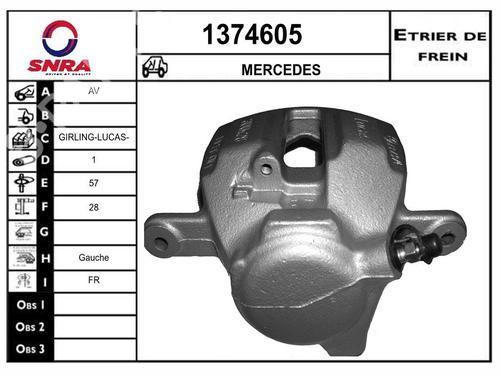 Used Left front brake caliper Left front brake caliper MERCEDES-BENZ C-CLASS (W202) [1993-2000] 36578471 36578471