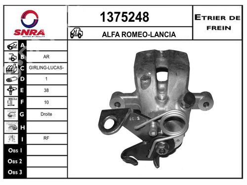 Used Right rear brake caliper Right rear brake caliper ALFA ROMEO 147 (937_) [2000-2010] 36578647 36578647