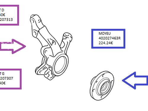 Used Right front steering knuckle Right front steering knuckle RENAULT CLIO II (BB_, CB_) [1998-2016] 34183784 34183784