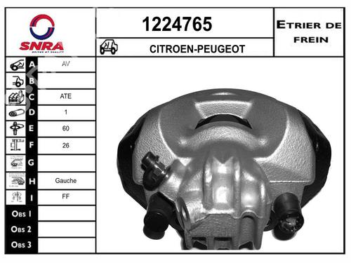 Used Left front brake caliper Left front brake caliper CITROËN C4 Grand Picasso I (UA_) [2006-2013] 34451643 34451643