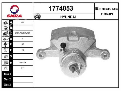 Left front brake caliper HYUNDAI i30 (GD) 1.6 CRDi | BP36577561M105 - Image 2