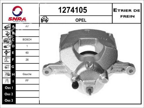 Left front brake caliper OPEL ASTRA J (P10) | BP35907771M105 - Image 2