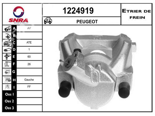 Used Left front brake caliper Left front brake caliper PEUGEOT 508 I (8D_) 1.6 BlueHDi 120 (120 hp) 34451789 34451789