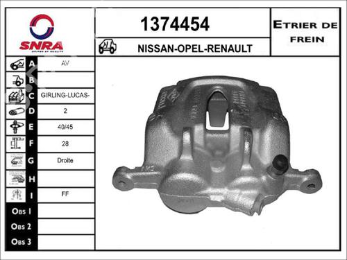 Used Right front brake caliper Right front brake caliper RENAULT TRAFIC II Van (FL) 2.0 dCi 115 (FL01, FL0U, FL00, FL0H, FL0M) (114 hp) 33587763 33587763
