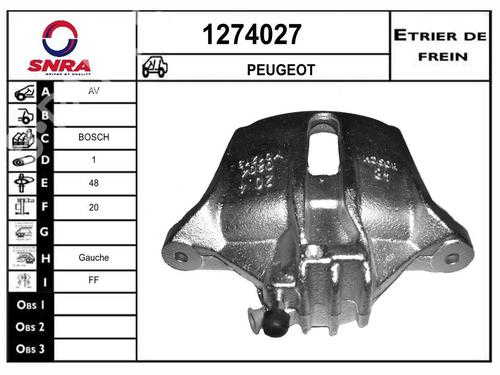 Used Left front brake caliper Left front brake caliper PEUGEOT 206+ (2L_, 2M_) [2009-2013] 33604405 33604405