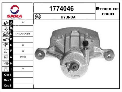 Right front brake caliper HYUNDAI ix20 (JC) 1.6 | BP36574763M104 - Image 2