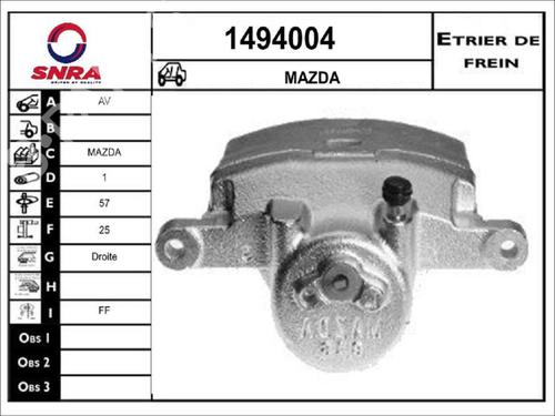 Right front brake caliper MAZDA 6 Hatchback (GH) | BP35908626M104 - Image 2