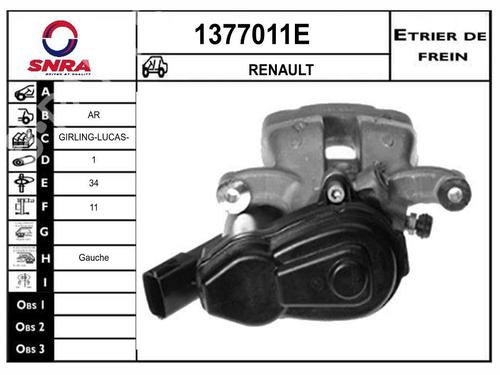 Used Left rear brake caliper Left rear brake caliper RENAULT SCÉNIC III (JZ0/1_) 1.5 dCi (110 hp) 34204475 34204475