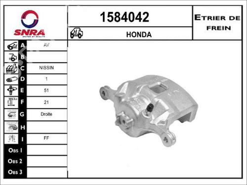 Used Right front brake caliper Right front brake caliper HONDA JAZZ II (GD_, GE3, GE2) [2001-2008] 36574160 36574160