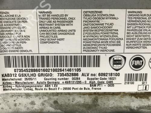 Used Knee airbag Knee airbag FIAT 500 (312_) 1.2 (312AXA1A) (69 hp) 33599296 33599296