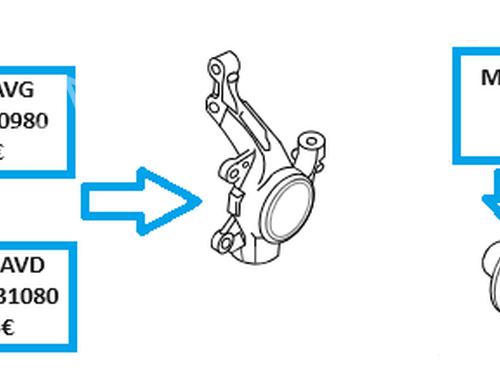 Used Right front steering knuckle Right front steering knuckle PEUGEOT 3008 I MPV (0U_) [2009-2017] 33731106 33731106