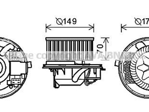 Used Heater blower motor Heater blower motor VW TOURAN (1T1, 1T2) 1.6 FSI (115 hp) 33653421 33653421