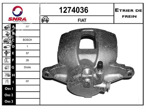 Used Right front brake caliper Right front brake caliper ALFA ROMEO MITO (955_) 1.3 MultiJet (955AXP1A, 955AYC1A) (95 hp) 33837316 33837316