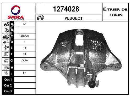 Used Right front brake caliper Right front brake caliper PEUGEOT 206+ (2L_, 2M_) [2009-2013] 33604404 33604404